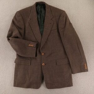 VTG Spiegel Jacket 42L MT Brown Houndstooth 100% Wool Blazer Sport Coat